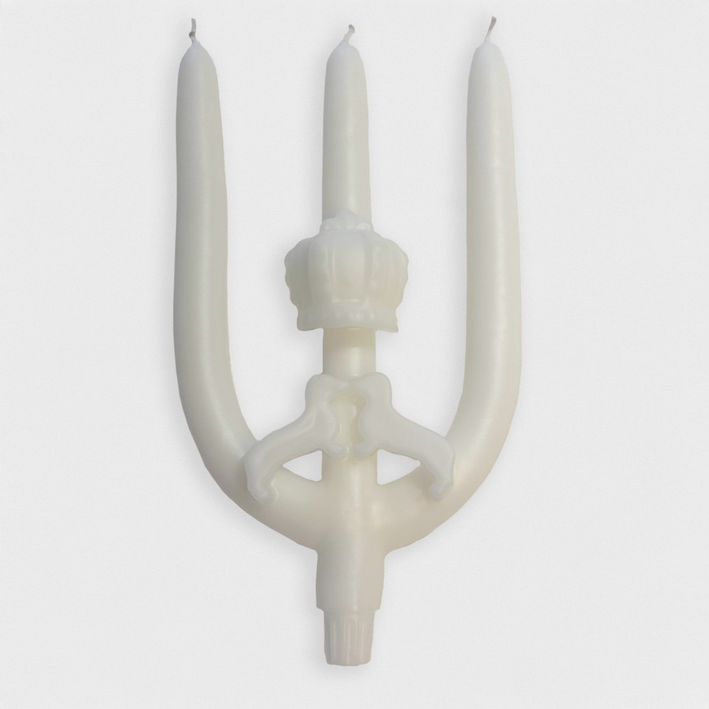 Bougie trident couronne et chiens