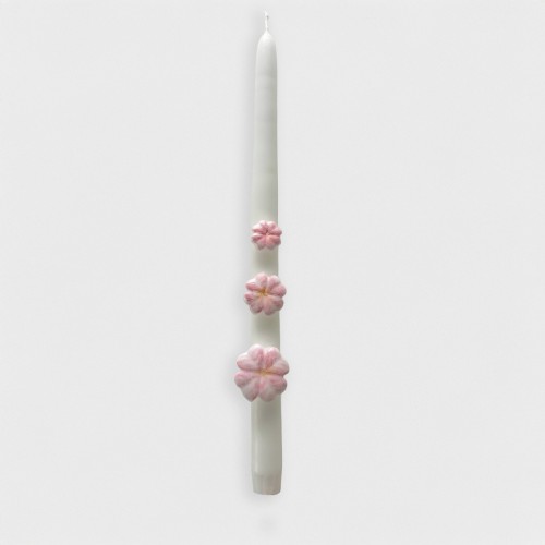 Bougie fleurs roses