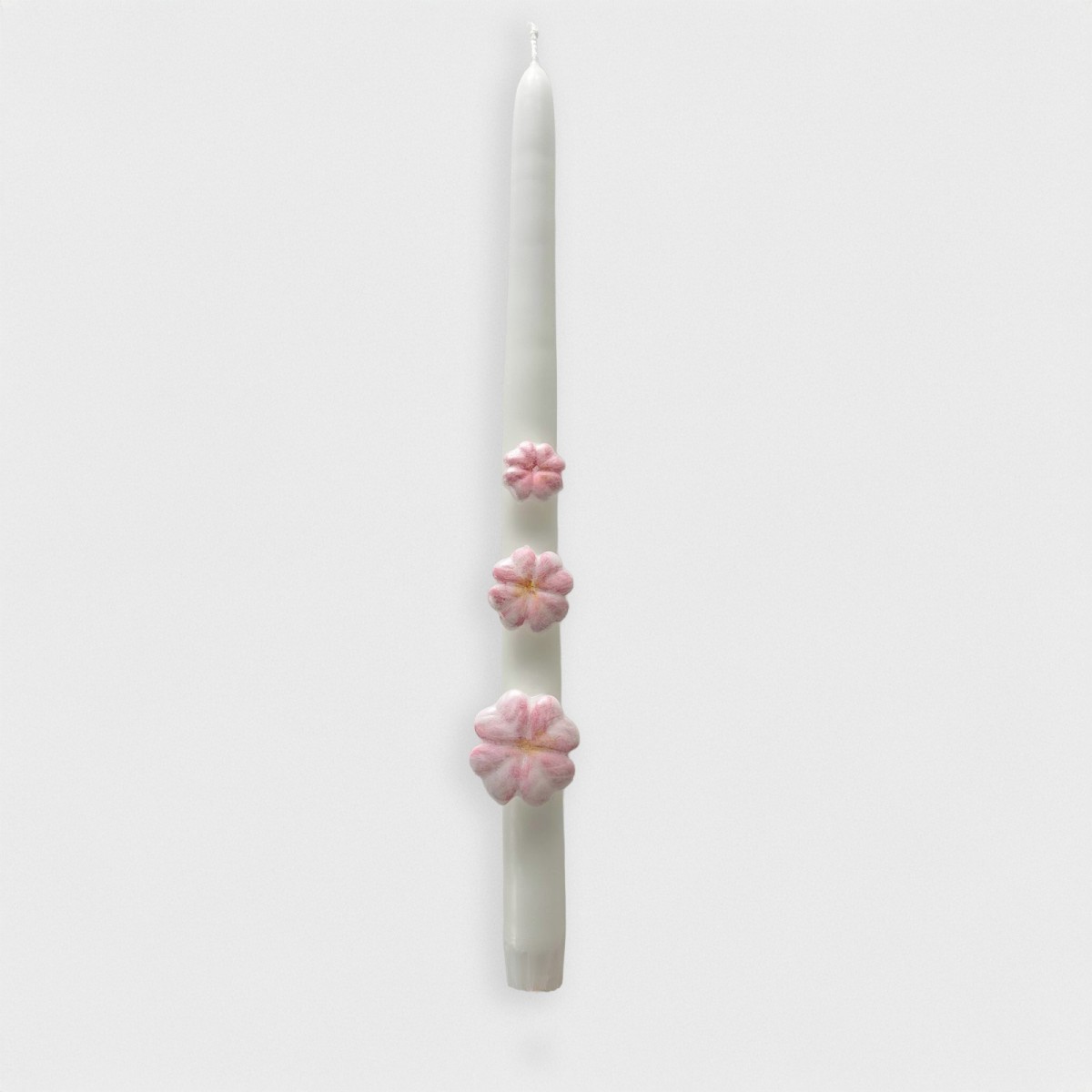 Bougie fleurs roses