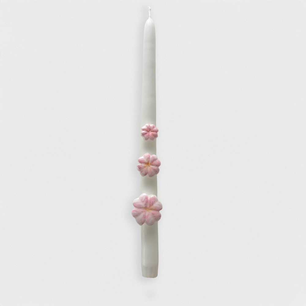 Bougie fleurs roses