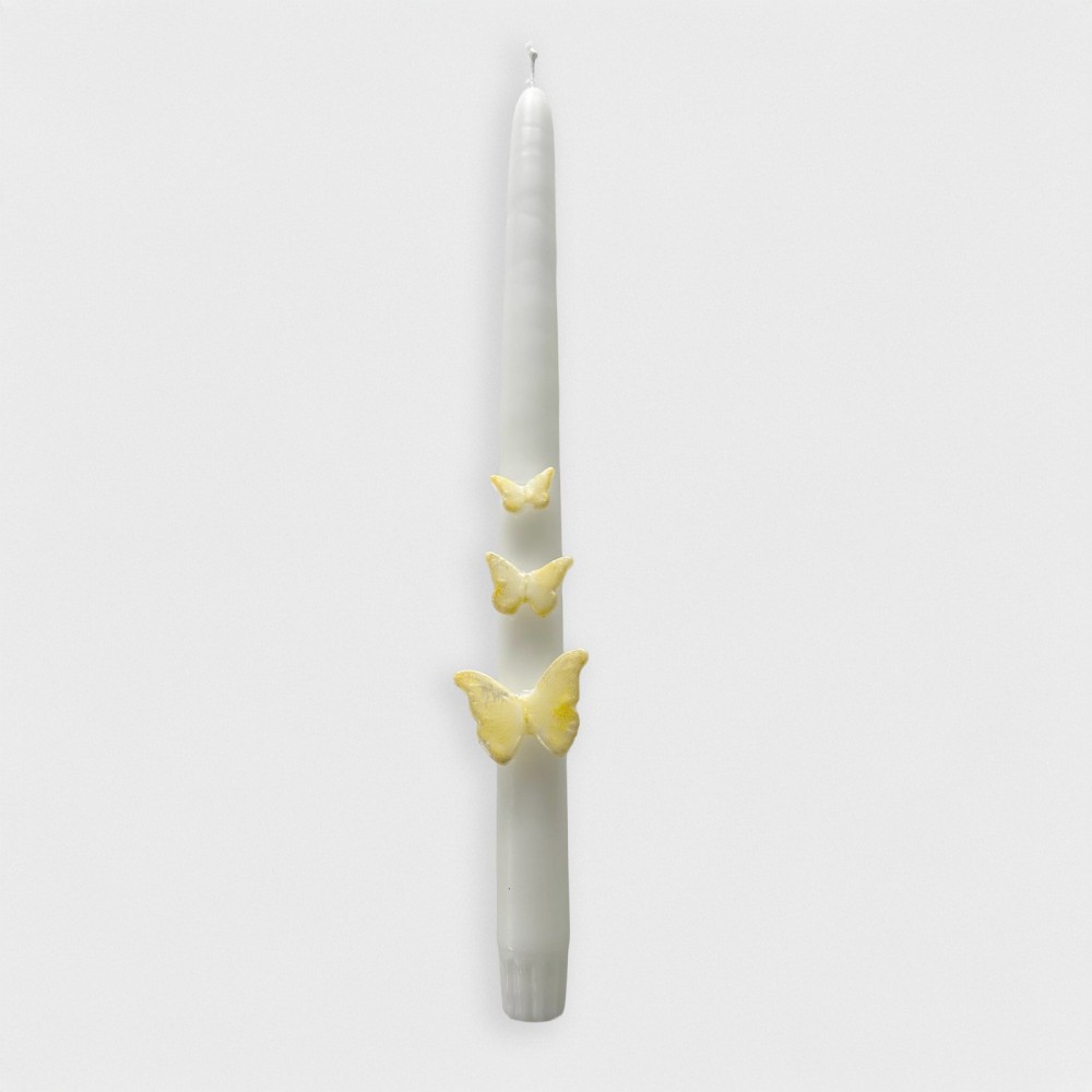 Bougie papillons jaunes