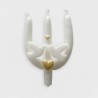 Bougie trident colombe et cœurs or